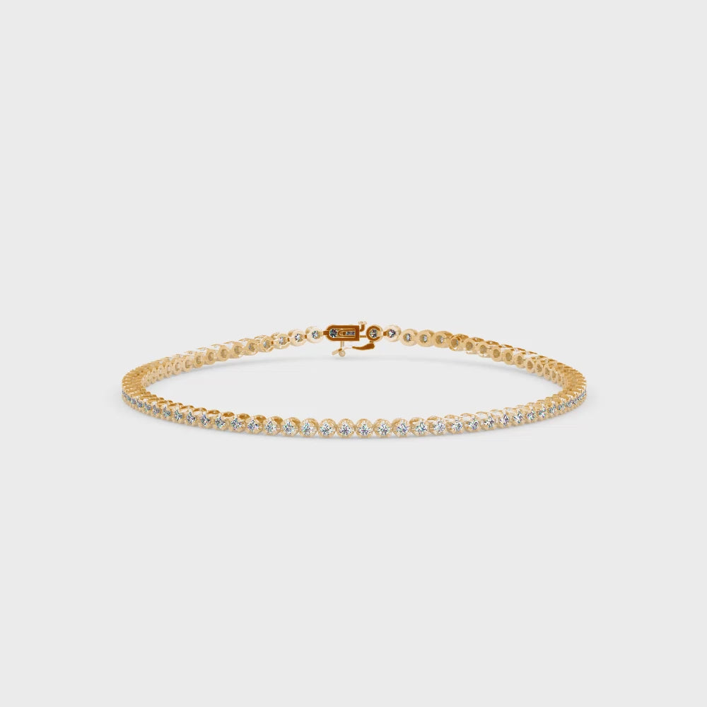 Pulsera de diamantes creados en laboratorio modelo Four Prong Tennis en oro de 18K (1.75 quilates)